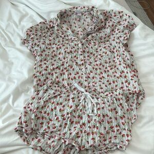 Victoria secret strawberry pajama set